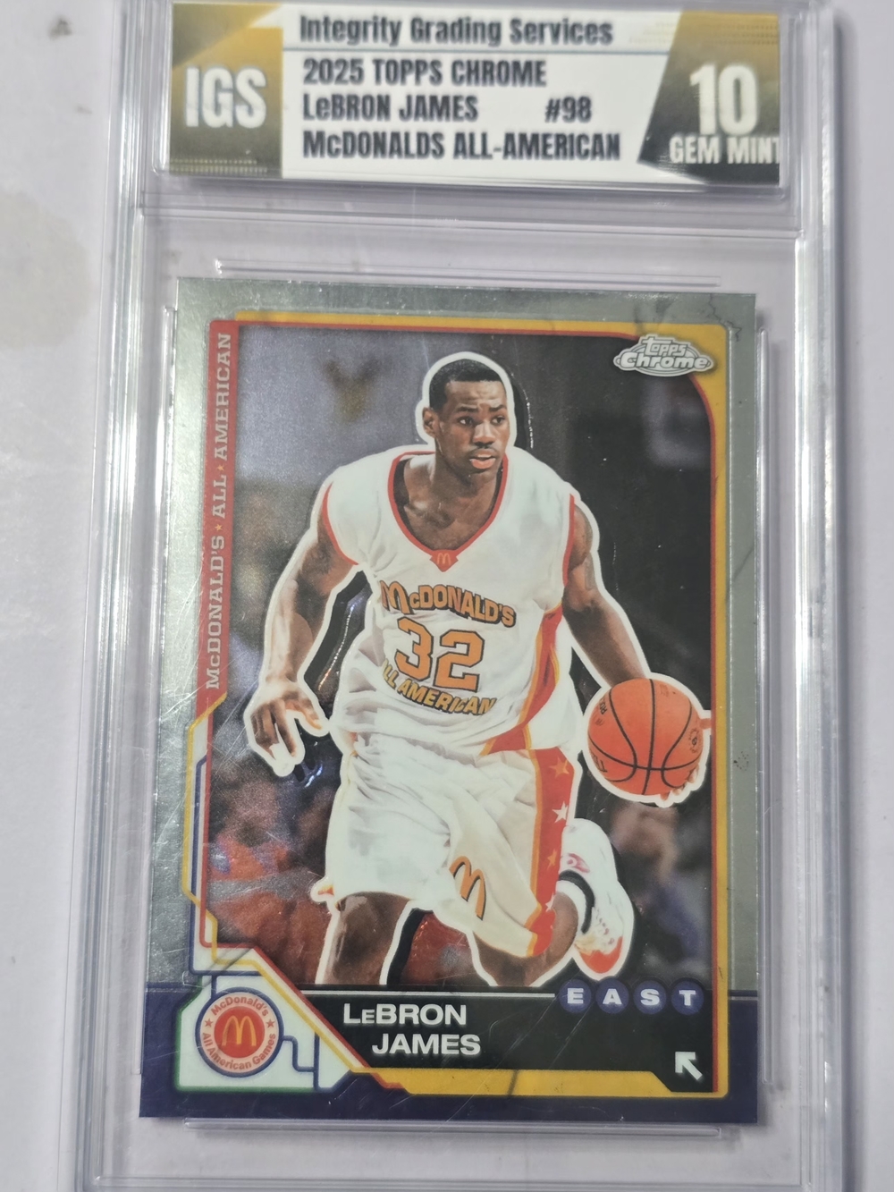 GEM MINT 10 Topps Chrome LeBron James Mcdonalds All American Card